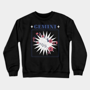 Floral Zodiac: Astrology Sign Gemini Crewneck Sweatshirt